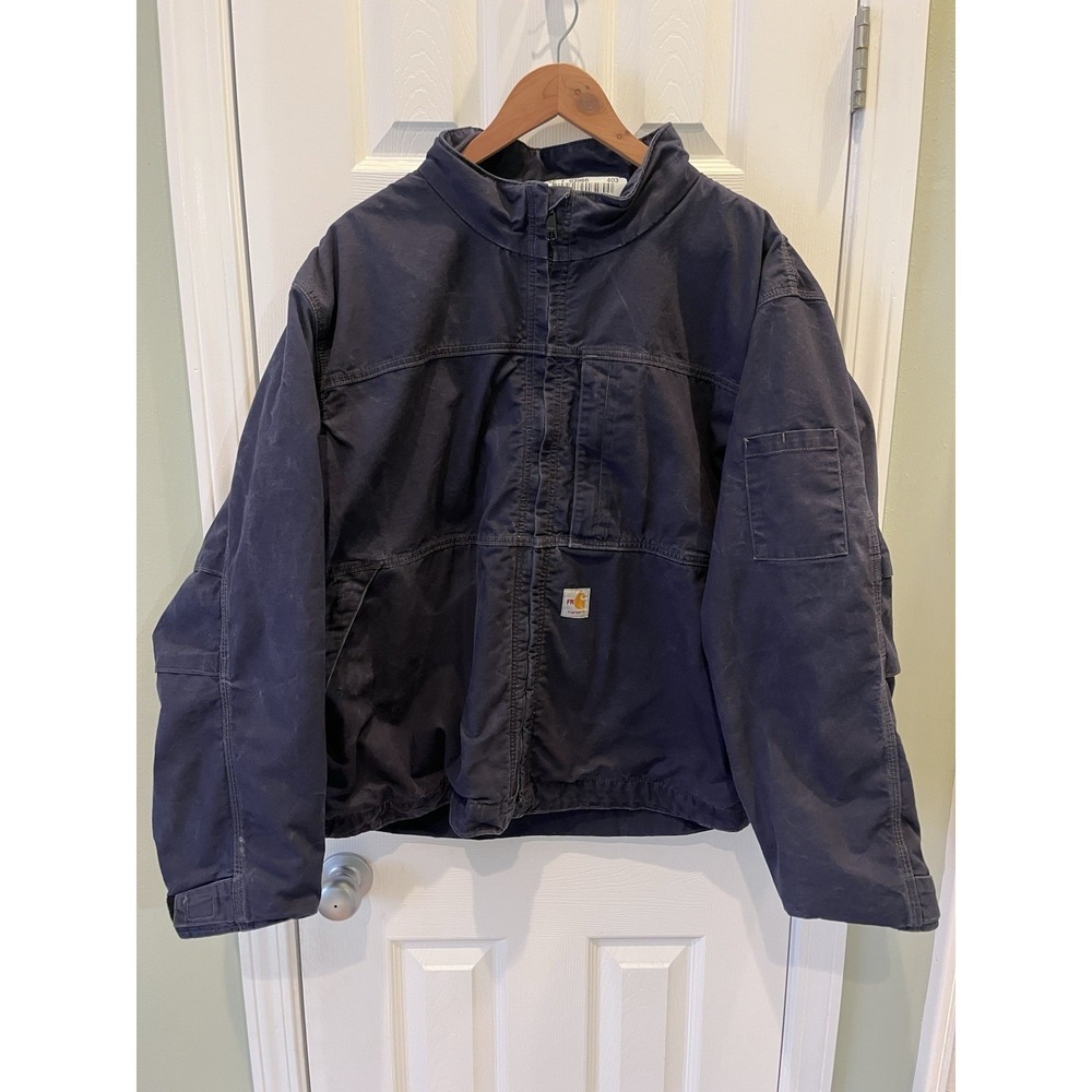 Carhartt Mens 2XL Navy FR CAT2 Full Swing Quick Duck Blue‎ Jacket 102179